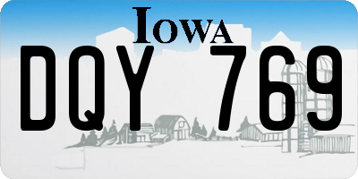 IA license plate DQY769