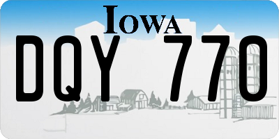 IA license plate DQY770
