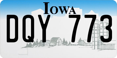 IA license plate DQY773