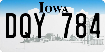 IA license plate DQY784