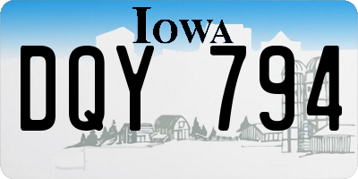 IA license plate DQY794