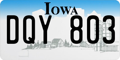 IA license plate DQY803