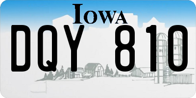 IA license plate DQY810