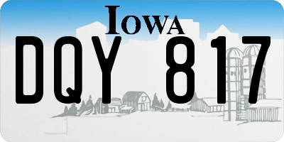 IA license plate DQY817