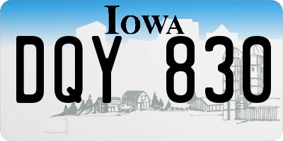 IA license plate DQY830