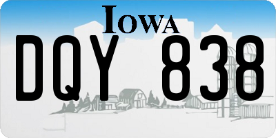 IA license plate DQY838
