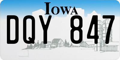 IA license plate DQY847