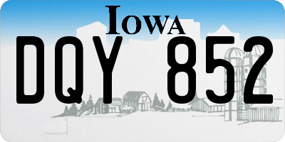 IA license plate DQY852