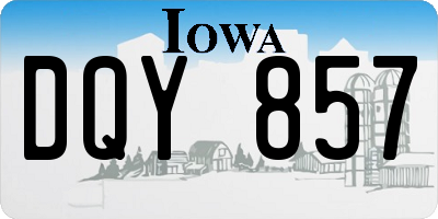 IA license plate DQY857