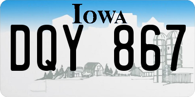 IA license plate DQY867