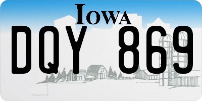 IA license plate DQY869