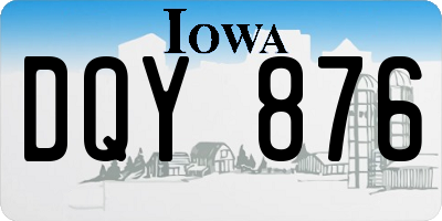 IA license plate DQY876