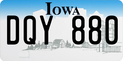 IA license plate DQY880