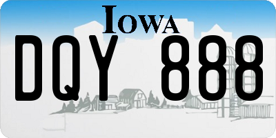 IA license plate DQY888