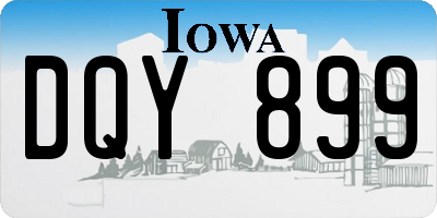 IA license plate DQY899