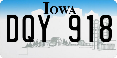 IA license plate DQY918
