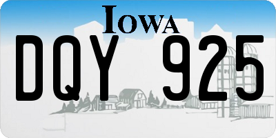 IA license plate DQY925