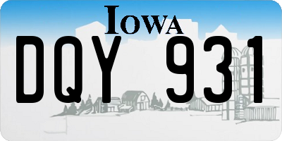 IA license plate DQY931