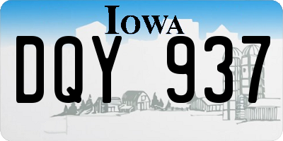 IA license plate DQY937