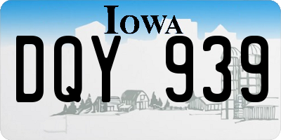 IA license plate DQY939