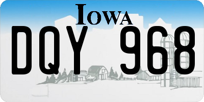 IA license plate DQY968