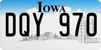 IA license plate DQY970
