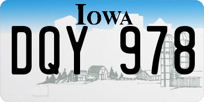 IA license plate DQY978