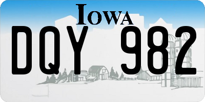 IA license plate DQY982