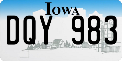 IA license plate DQY983