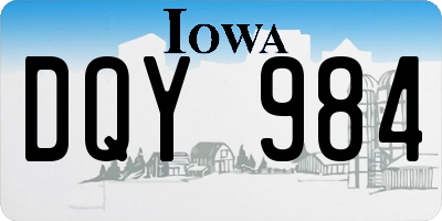 IA license plate DQY984