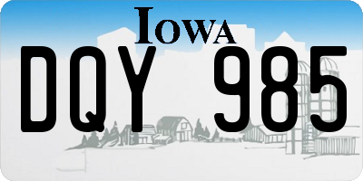 IA license plate DQY985