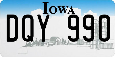 IA license plate DQY990
