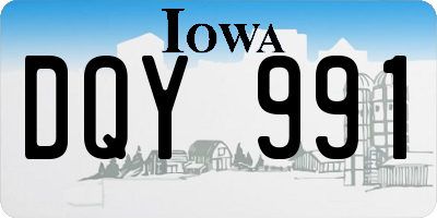 IA license plate DQY991