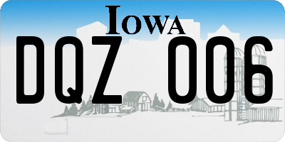 IA license plate DQZ006