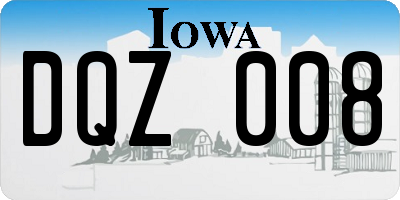 IA license plate DQZ008