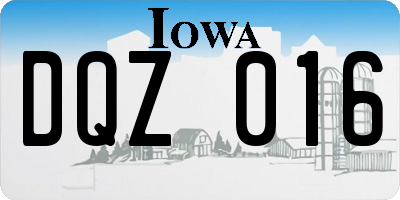 IA license plate DQZ016