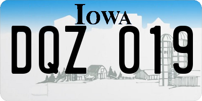 IA license plate DQZ019