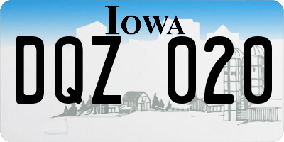 IA license plate DQZ020