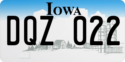 IA license plate DQZ022