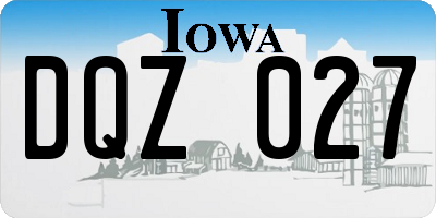 IA license plate DQZ027