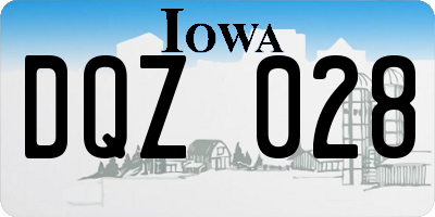IA license plate DQZ028