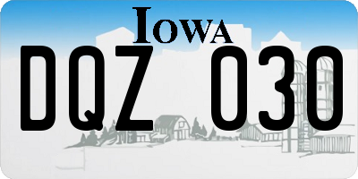 IA license plate DQZ030