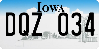 IA license plate DQZ034