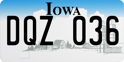 IA license plate DQZ036