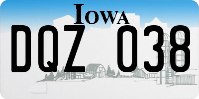 IA license plate DQZ038