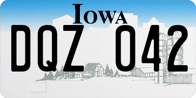 IA license plate DQZ042