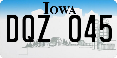 IA license plate DQZ045