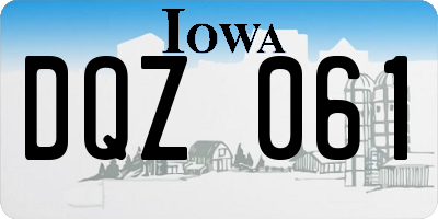 IA license plate DQZ061