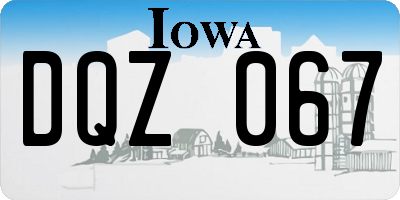 IA license plate DQZ067