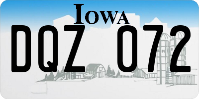 IA license plate DQZ072